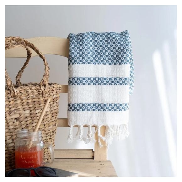 Multi-Purpose Turkish Towels, 2-Pack, 100% Turkish Cotton, Sand-Free,39 x 18 - Picture 3 of 6